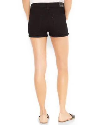 * Levi's Juniors Black Cuffed High-Waist Denim Shorts Size 5