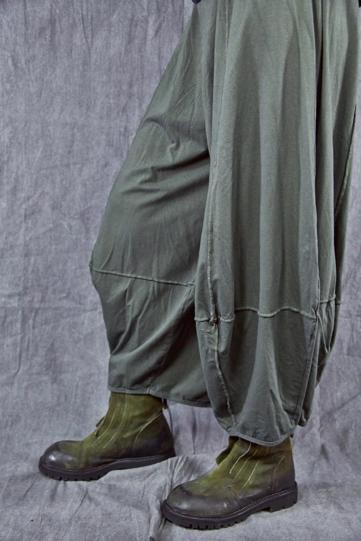 3273 Fold over Four square Pant Army Green-U