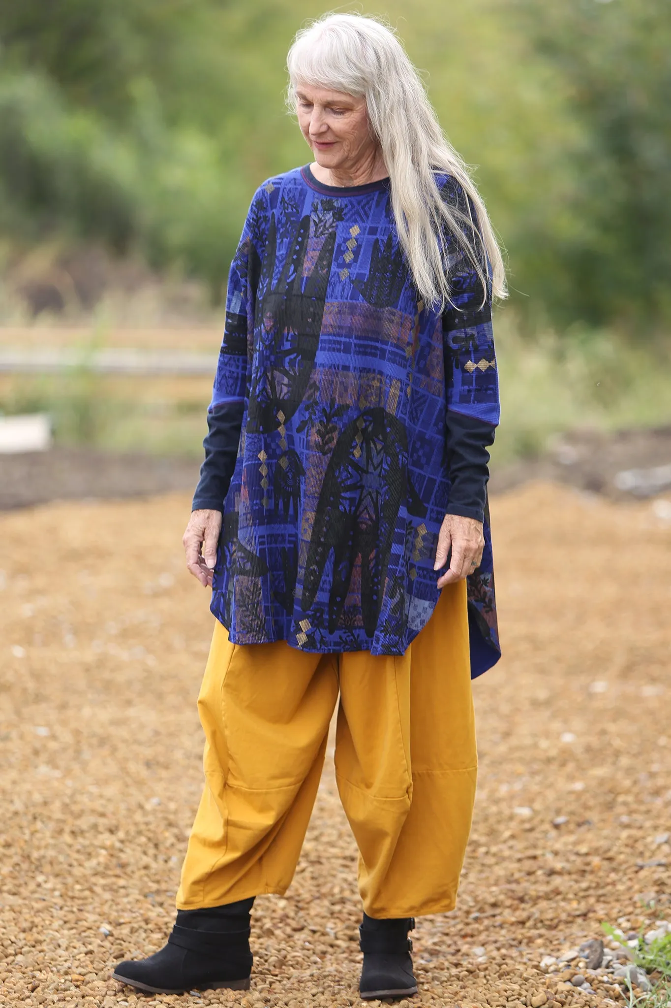 3273- Roll over Waist Four Square-Turmeric-U