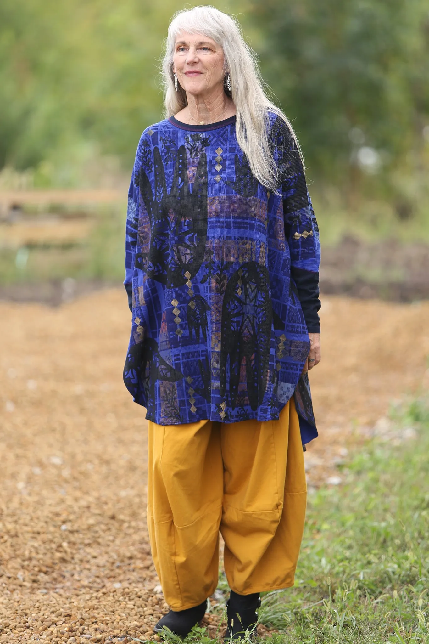 3273- Roll over Waist Four Square-Turmeric-U