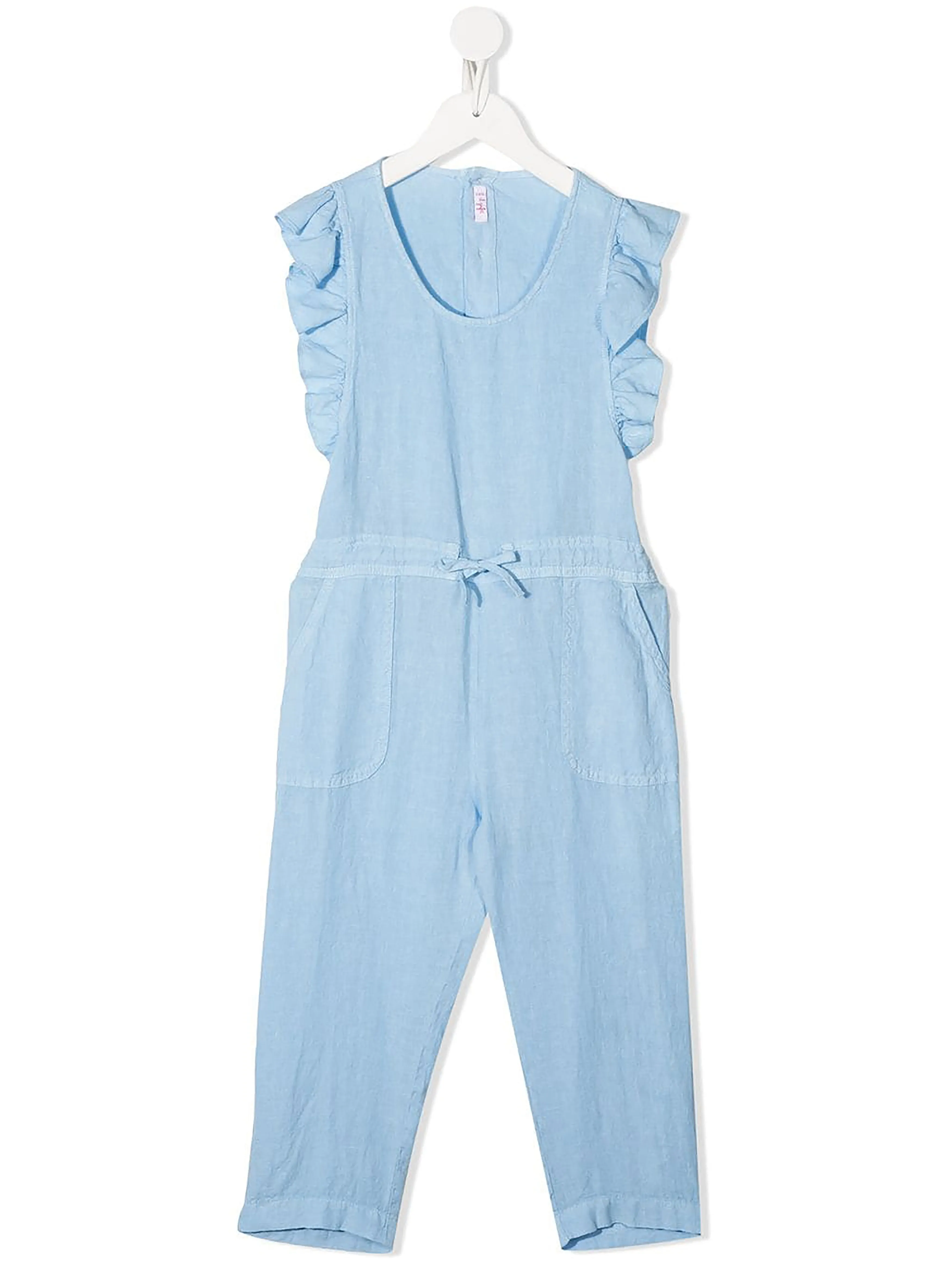 [5y] Il Gufo Linen Ruffle-Trimmed Jumpsuit