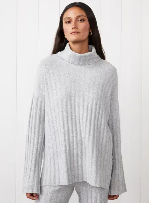 6x6 Sweater Rib Turtleneck Tunic