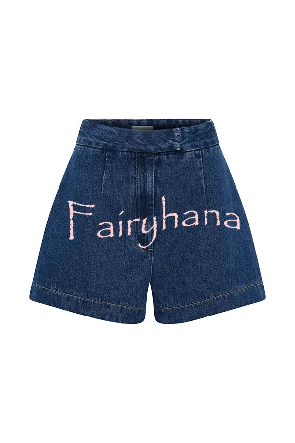 Abel Denim High Waist Relaxed Fit Shorts