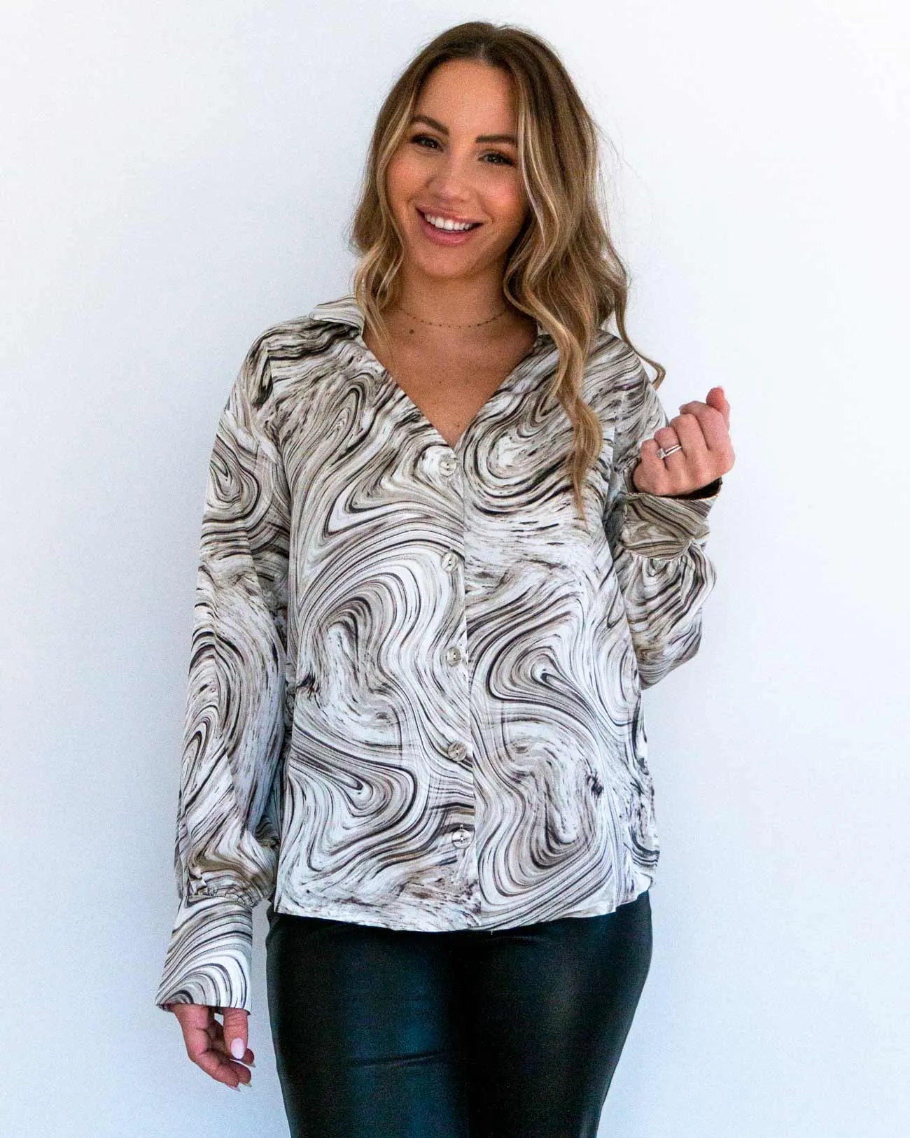 Abstract Swirl Blouse