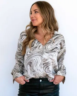 Abstract Swirl Blouse