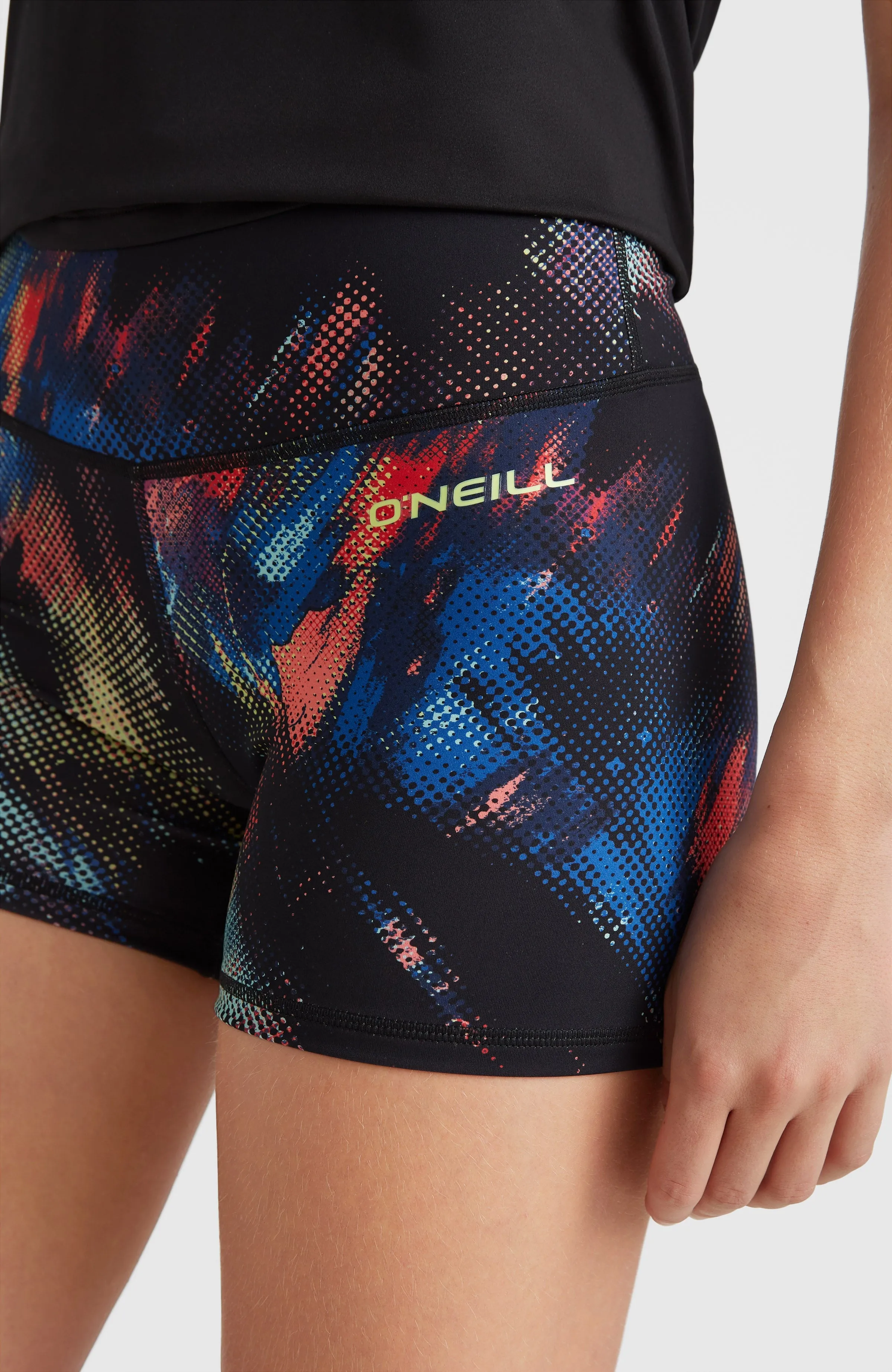 Active High Waist Shorts | Black Future Fade