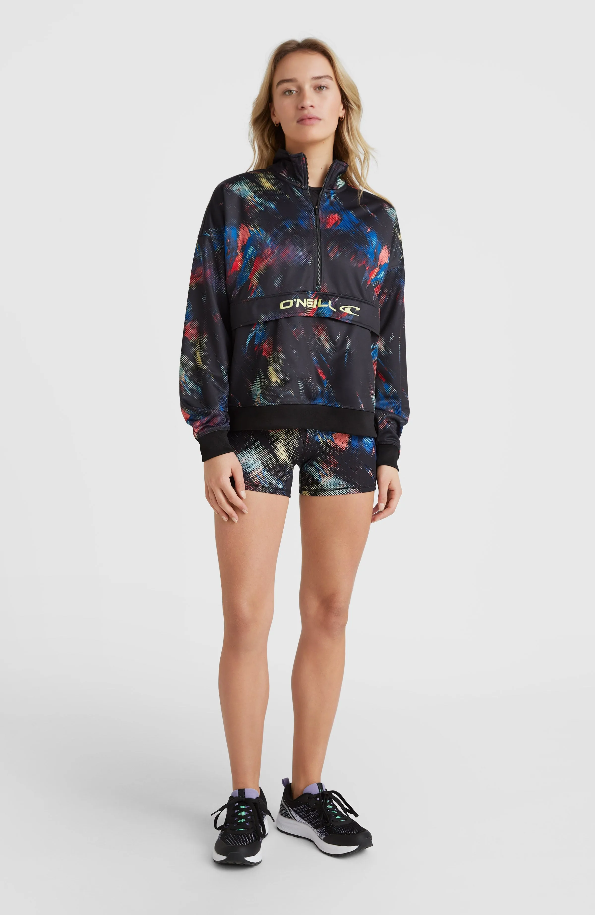 Active High Waist Shorts | Black Future Fade