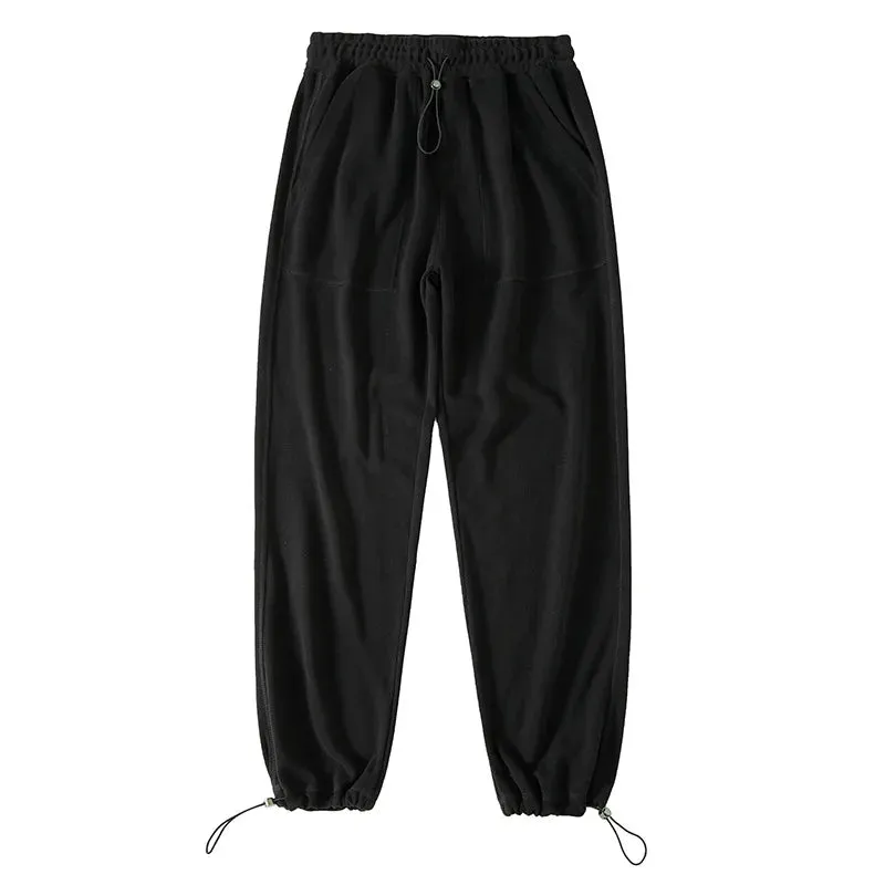 Adjustable Drawstring Men's Sweatpants: Casual Baggy Sports Trousers with Solid Color and Pockets