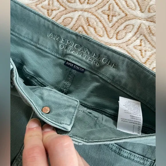 AEO Military Green Midi Shorts