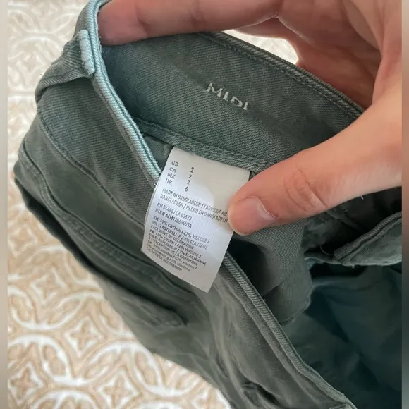 AEO Military Green Midi Shorts
