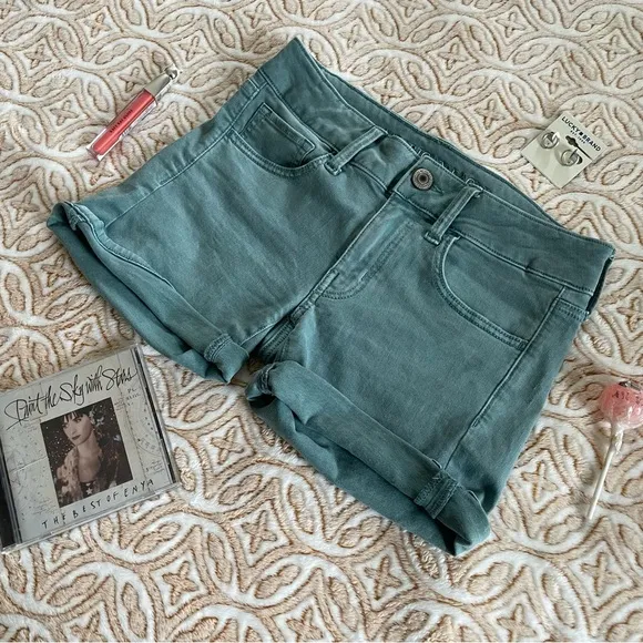 AEO Military Green Midi Shorts
