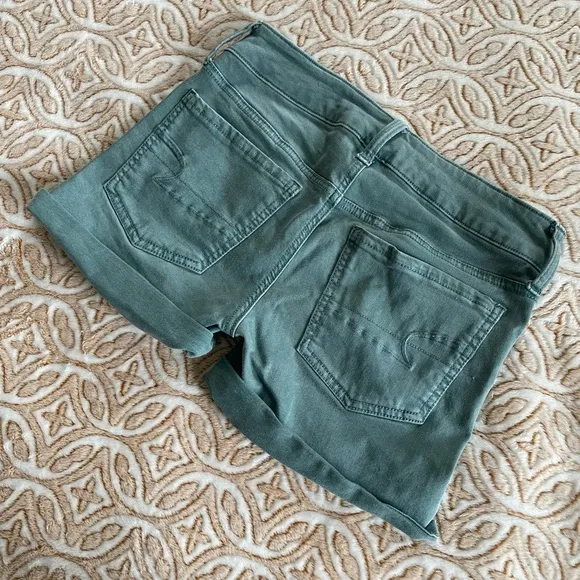AEO Military Green Midi Shorts