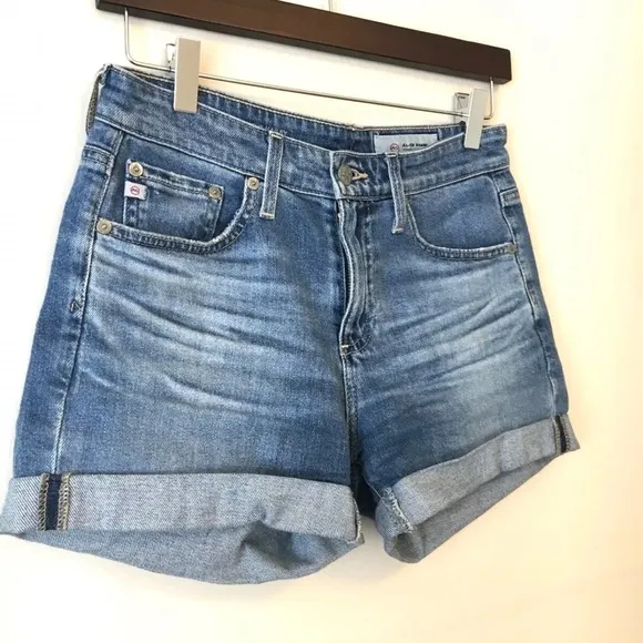 AG-ED Adriano Goldschmied The Hailey Ex-Boyfriend Roll-Up Cutoff Shorts, 31