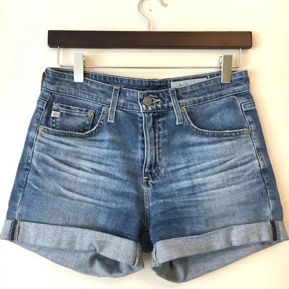 AG-ED Adriano Goldschmied The Hailey Ex-Boyfriend Roll-Up Cutoff Shorts, 31