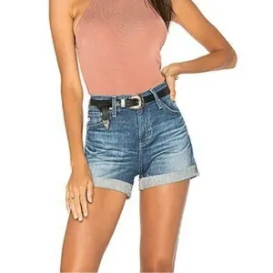 AG-ED Adriano Goldschmied The Hailey Ex-Boyfriend Roll-Up Cutoff Shorts, 31