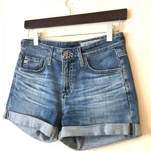 AG-ED Adriano Goldschmied The Hailey Ex-Boyfriend Roll-Up Cutoff Shorts, 31