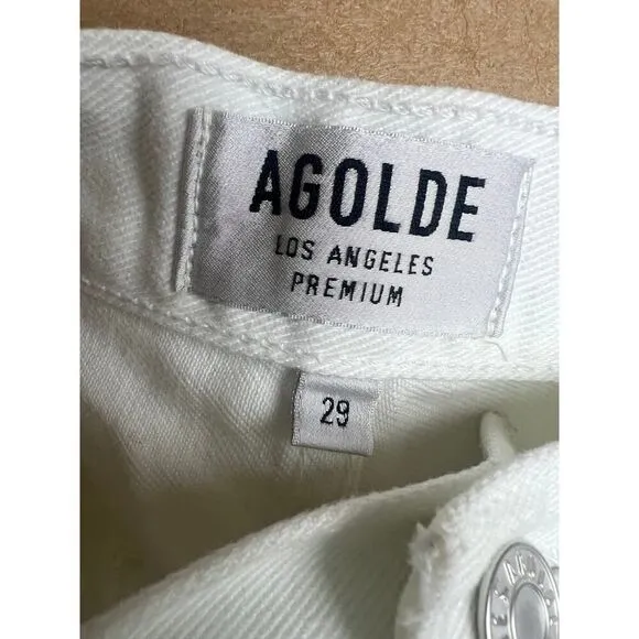 AGOLDE Parker White Cut Off Button Fly Shorts Sz. 29