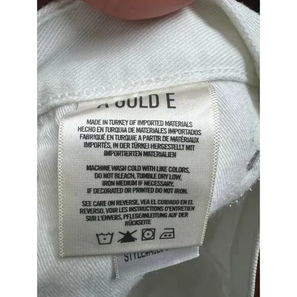 AGOLDE Parker White Cut Off Button Fly Shorts Sz. 29
