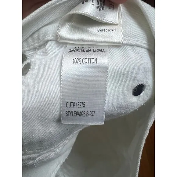 AGOLDE Parker White Cut Off Button Fly Shorts Sz. 29