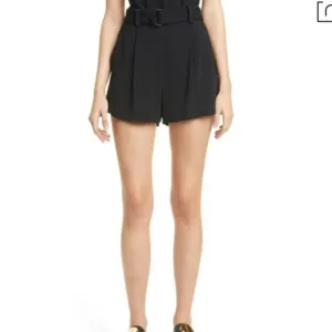 A.L.C. bronson belted high waist pleated black sho