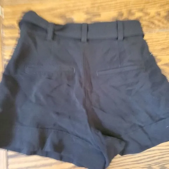 A.L.C. bronson belted high waist pleated black sho