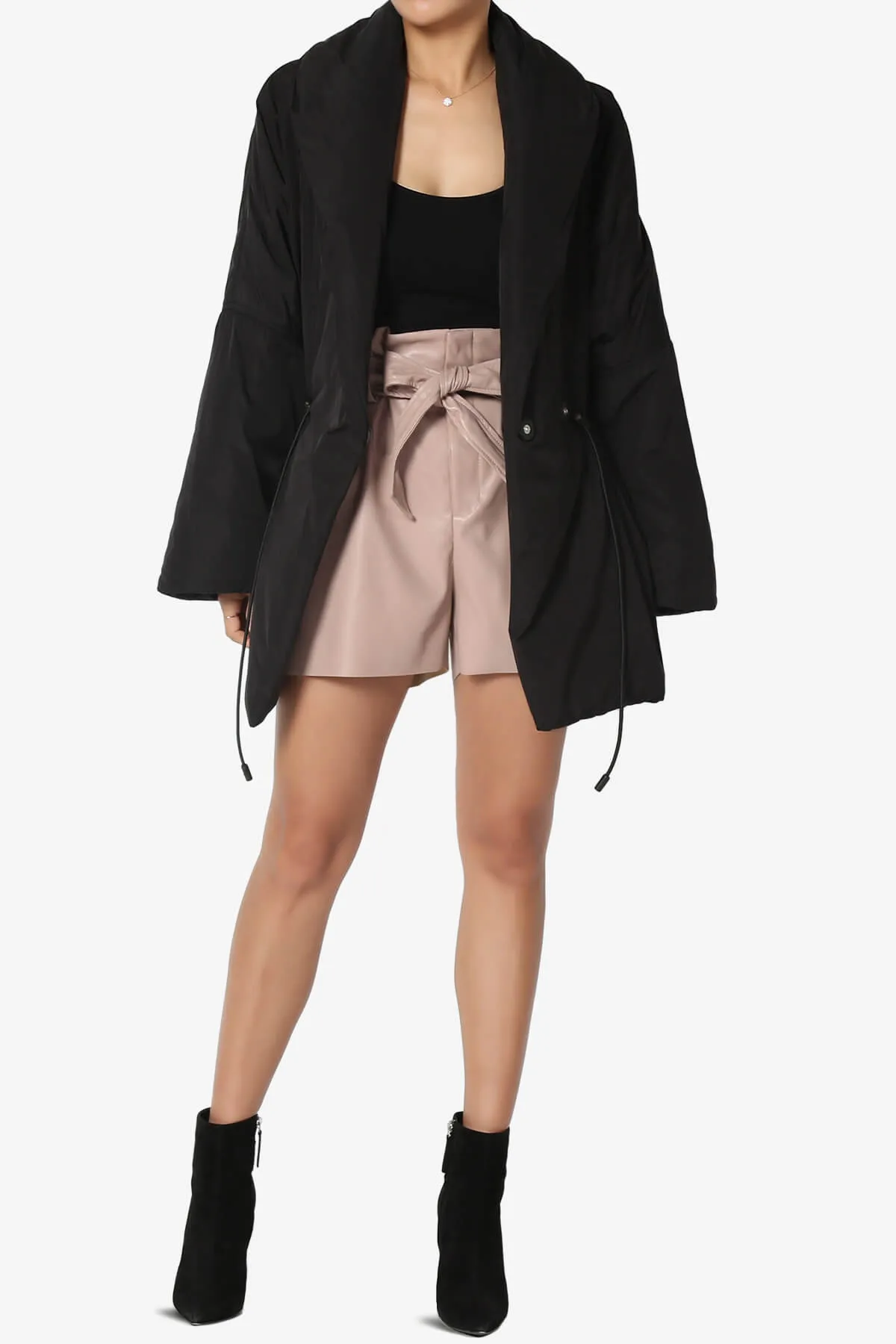 Aldene Vegan Leather High Rise Shorts