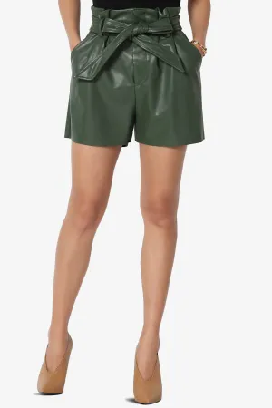 Aldene Vegan Leather High Rise Shorts