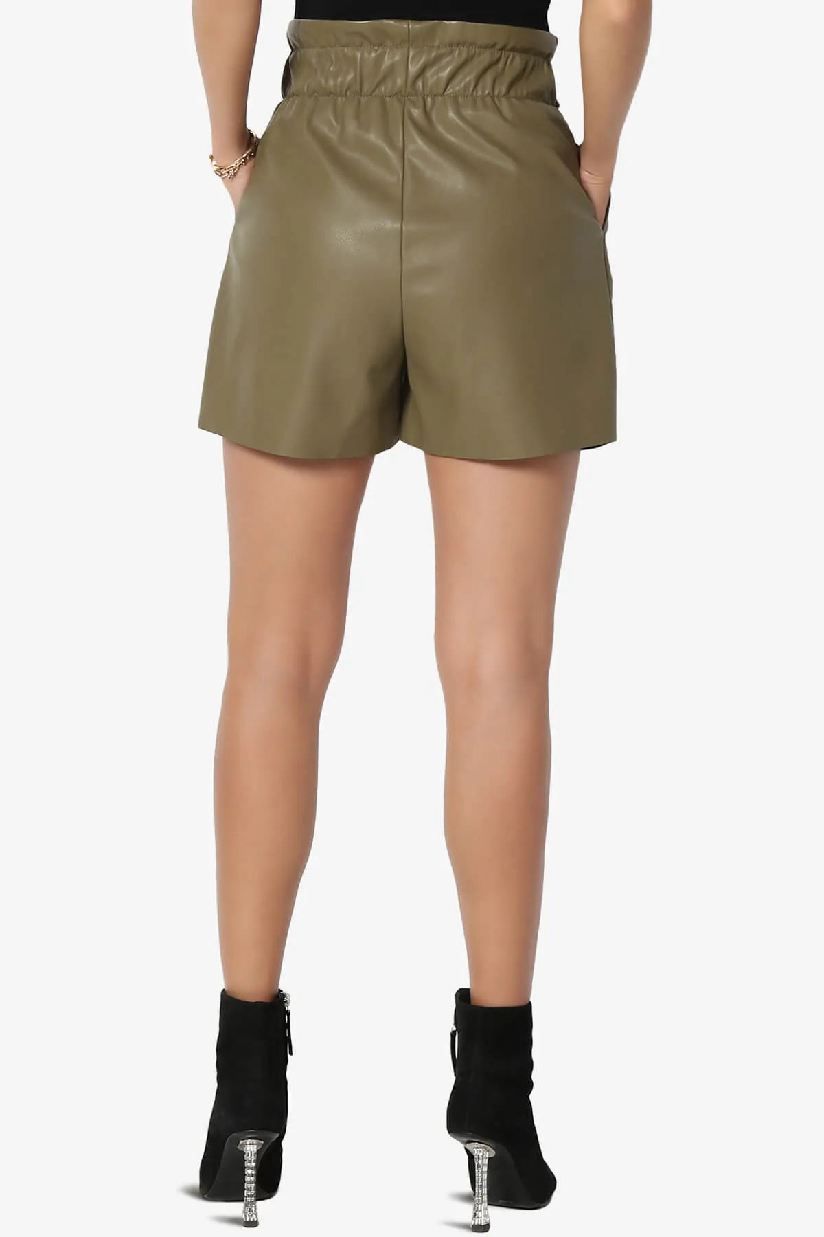 Aldene Vegan Leather High Rise Shorts