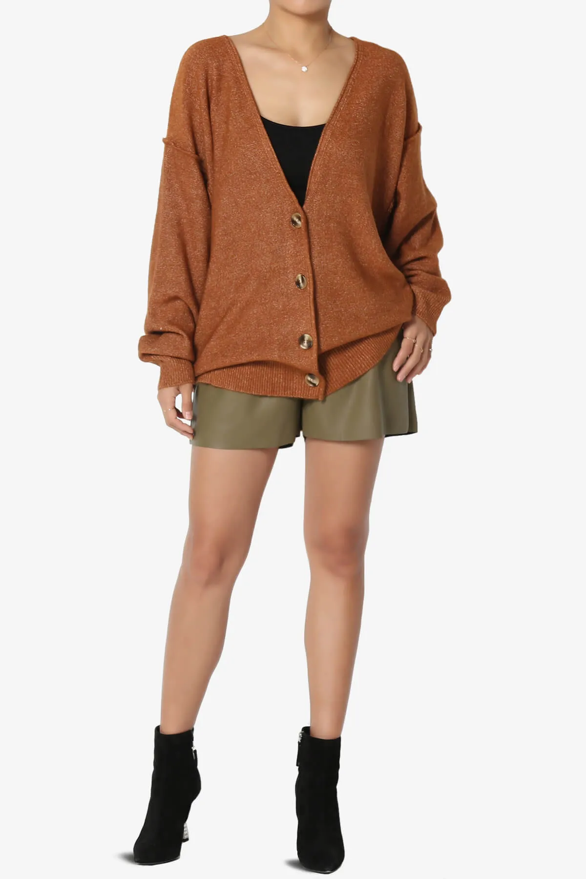 Aldene Vegan Leather High Rise Shorts