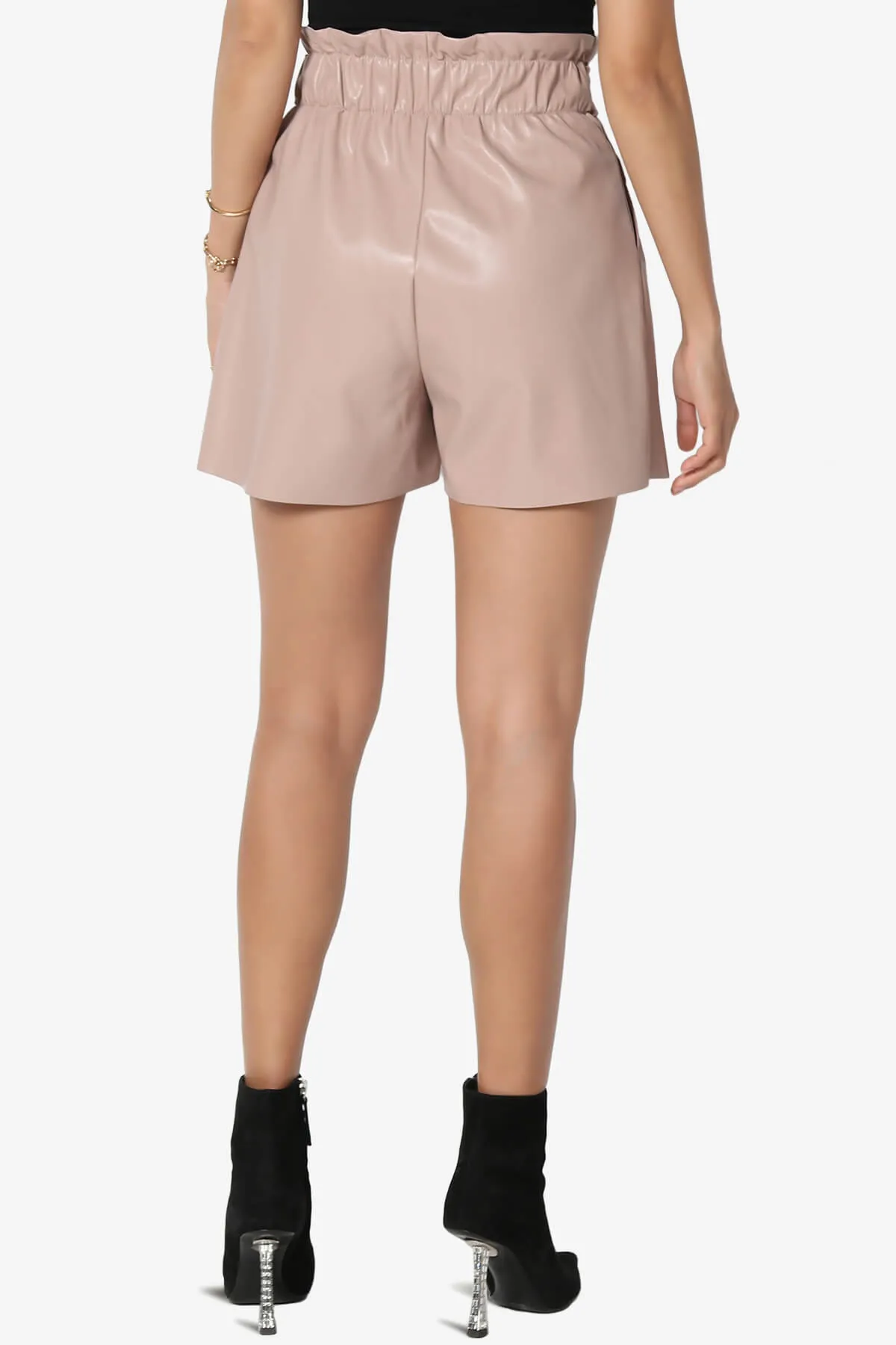 Aldene Vegan Leather High Rise Shorts