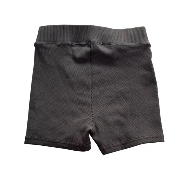 ALO Yoga Goddess Ribbed High-Waist Hot Shorts in Black