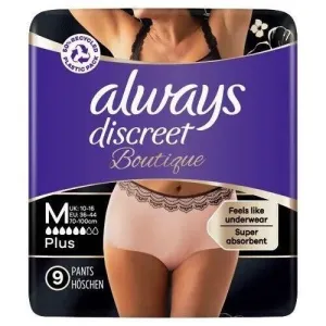 Always Discreet Boutique, Incontinence Underwear Peach Medium x9 x 3 Packs