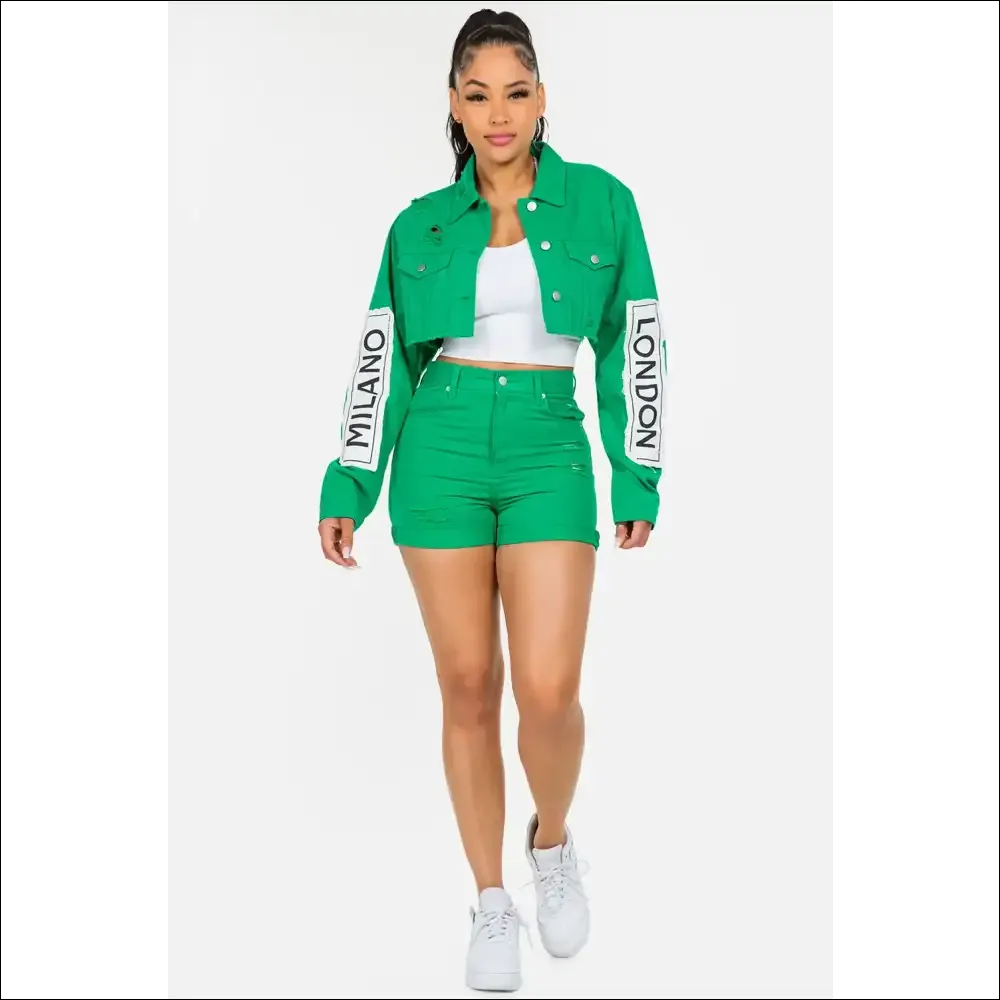 American Bazi High Waist Distressed Denim Shorts