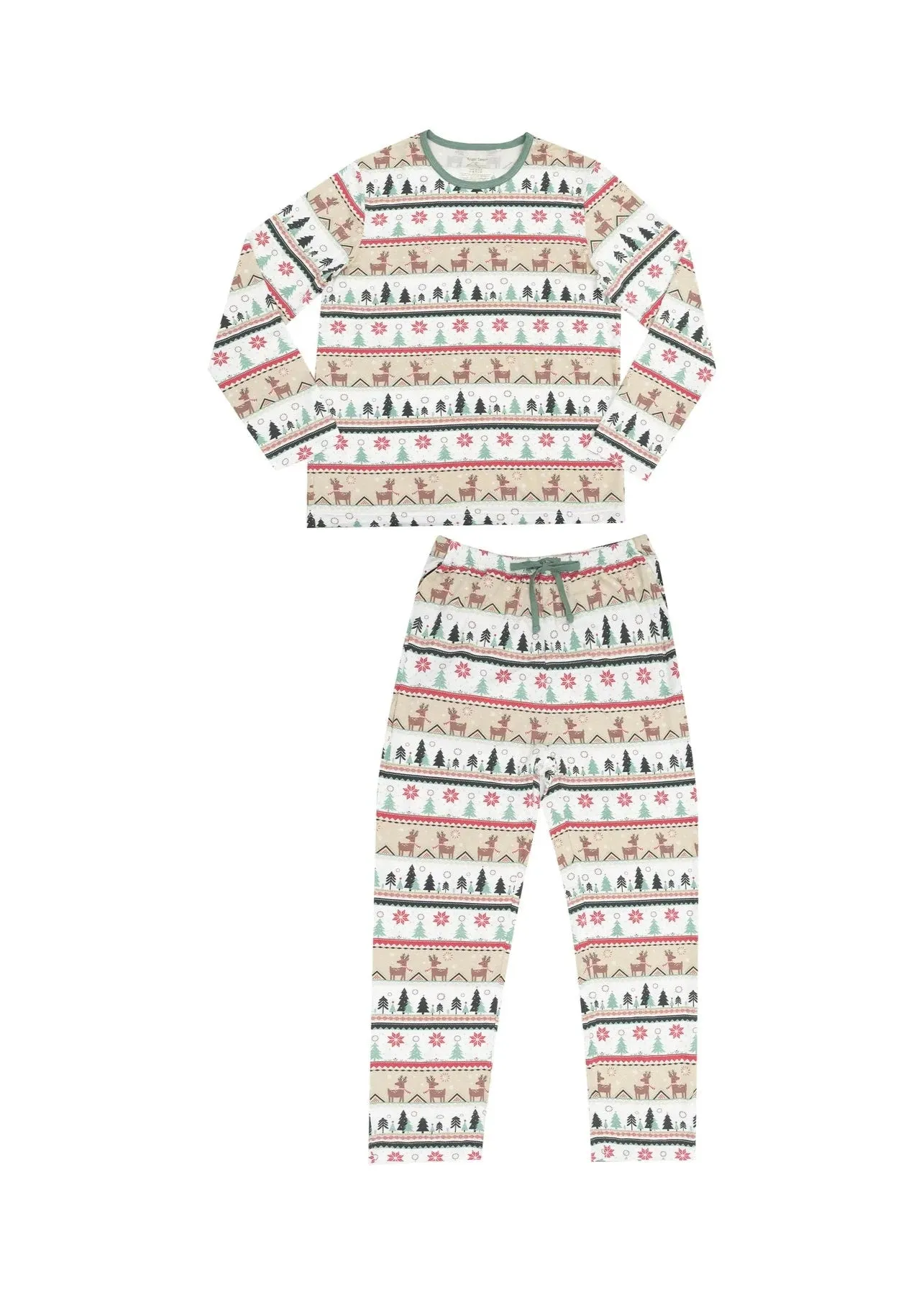 Angel Dear Adult Reindeer Fair Isle LS Loungewear Set