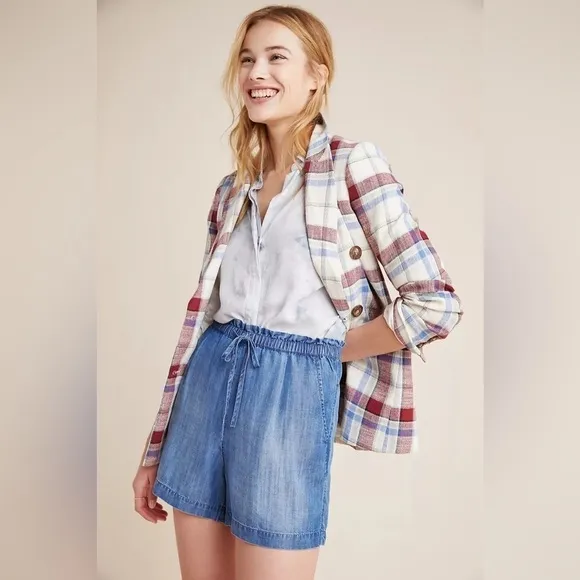 Anthropologie Cloth &amp; Stone Silverlake Shorts Pull On Blue Size Small