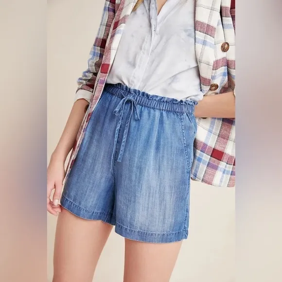 Anthropologie Cloth &amp; Stone Silverlake Shorts Pull On Blue Size Small