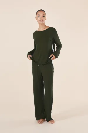 Anya Bamboo Sporty PJ Set / Forrest Green