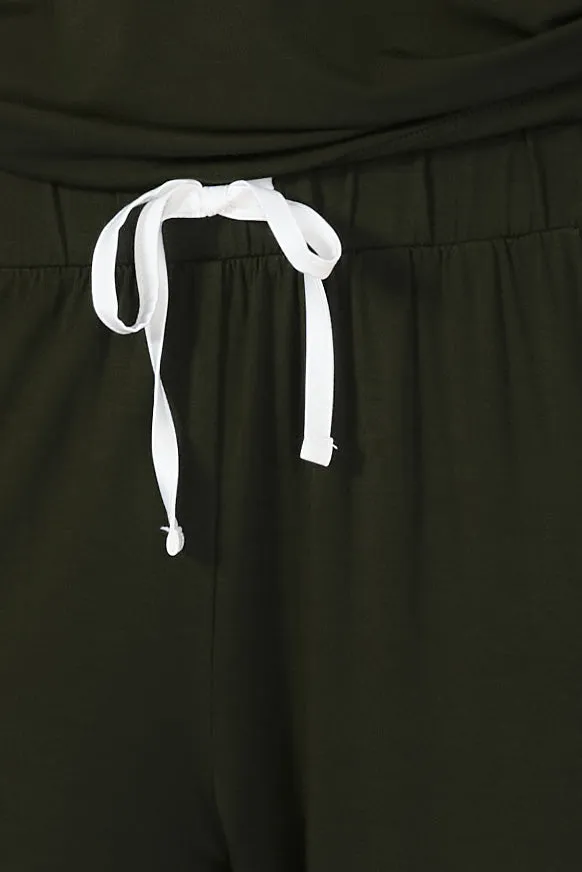 Anya Bamboo Sporty PJ Set / Forrest Green