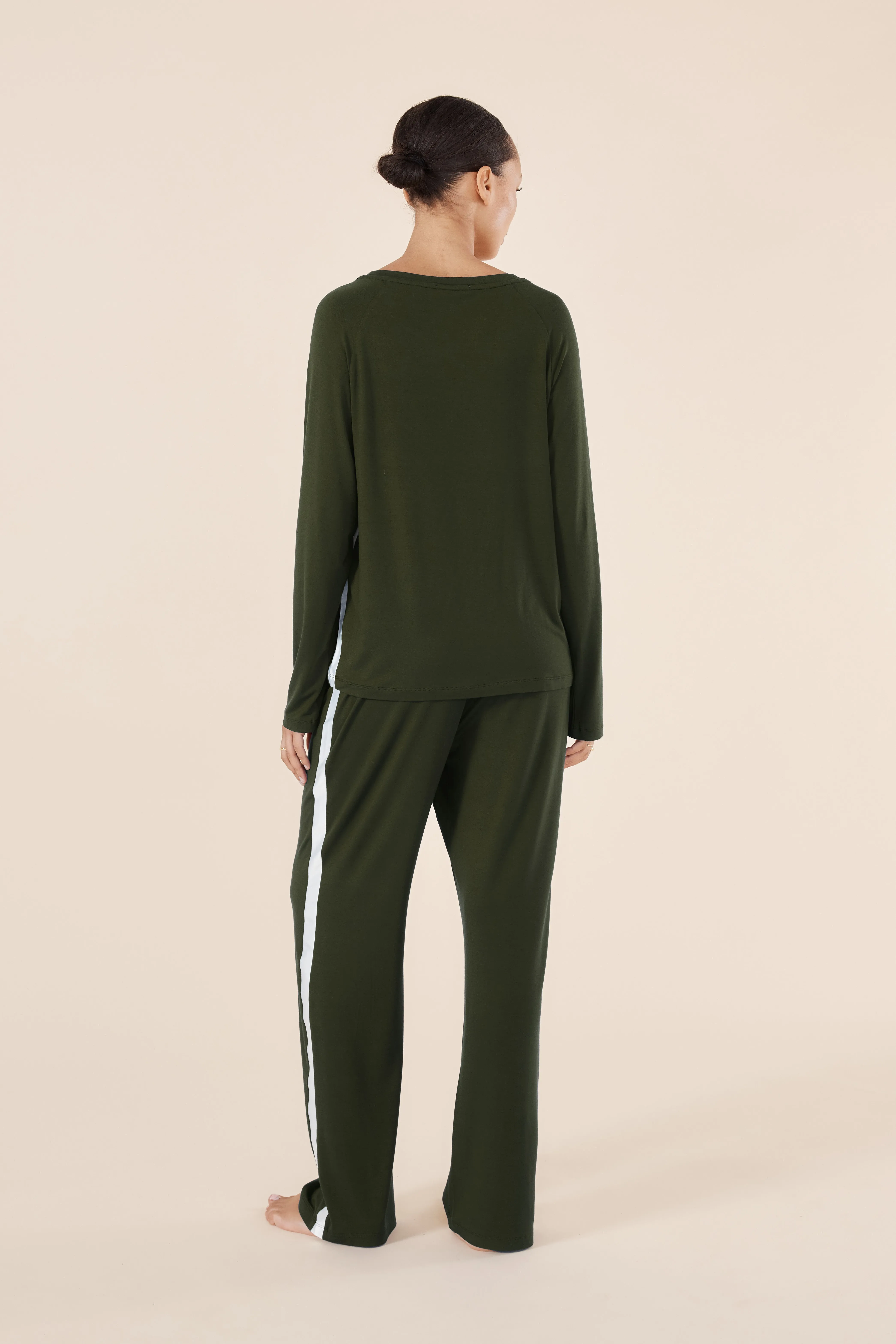 Anya Bamboo Sporty PJ Set / Forrest Green