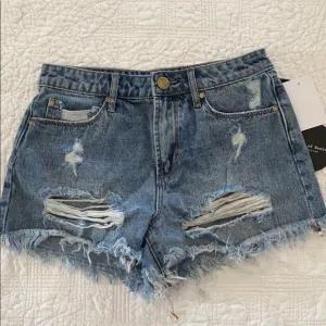Articles of Society Ripped High Rise Jean Shorts