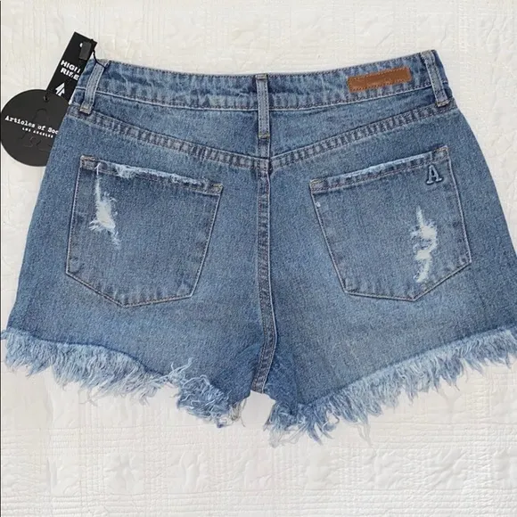 Articles of Society Ripped High Rise Jean Shorts