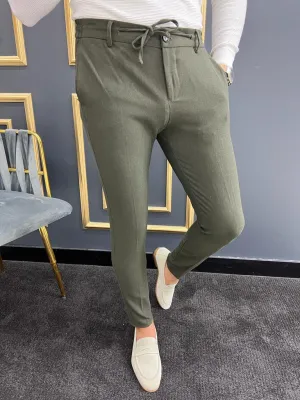 Avion Khaki Slim Fit Laced Pants
