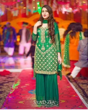 Beautiful green Pakistani wedding party wear # P1964