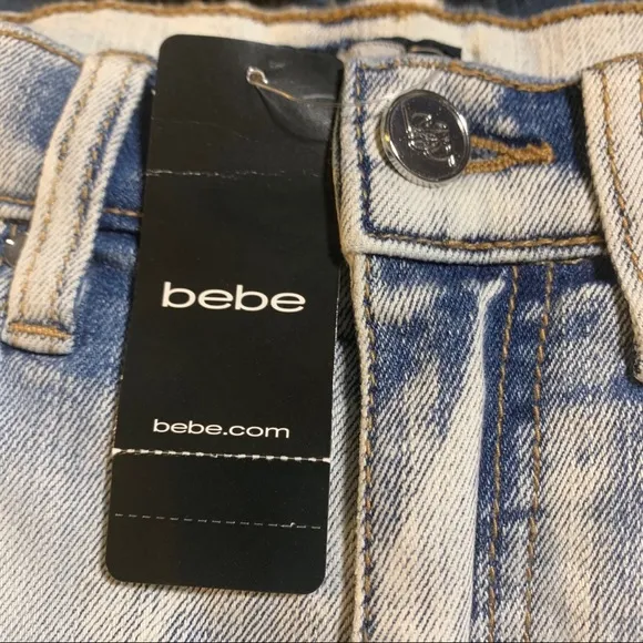 Bebe hi-waist distressed boyfriend jean shorts NWT