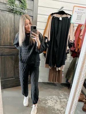 Bella Quilted set In Black