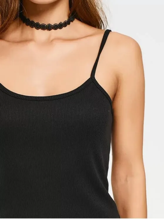BerryBetty - Fun Slit Ribbed Bodycon Slip Dress
