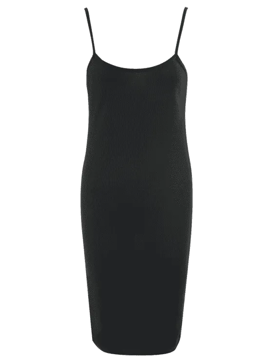 BerryBetty - Fun Slit Ribbed Bodycon Slip Dress
