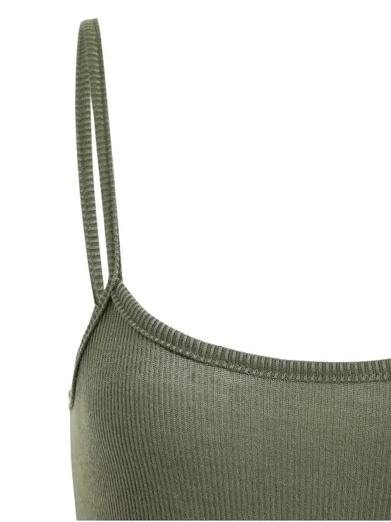 BerryBetty - Fun Slit Ribbed Bodycon Slip Dress