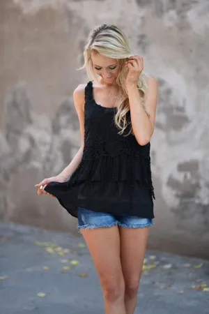 Black Crochet Top