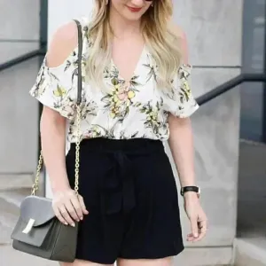 BLACK DENIM HIGH WAIST SHORTS